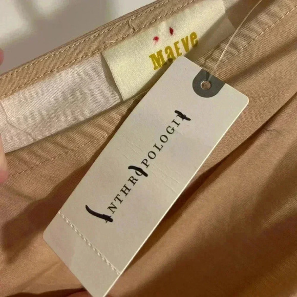 Anthropologie Maeve State Colorblock Maxi Dress Smocked Tan White Black - Picture 5 of 5